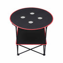 Weisshorn Folding Camping Table with 4 Cup Holders Metal Oxford 73CM Black