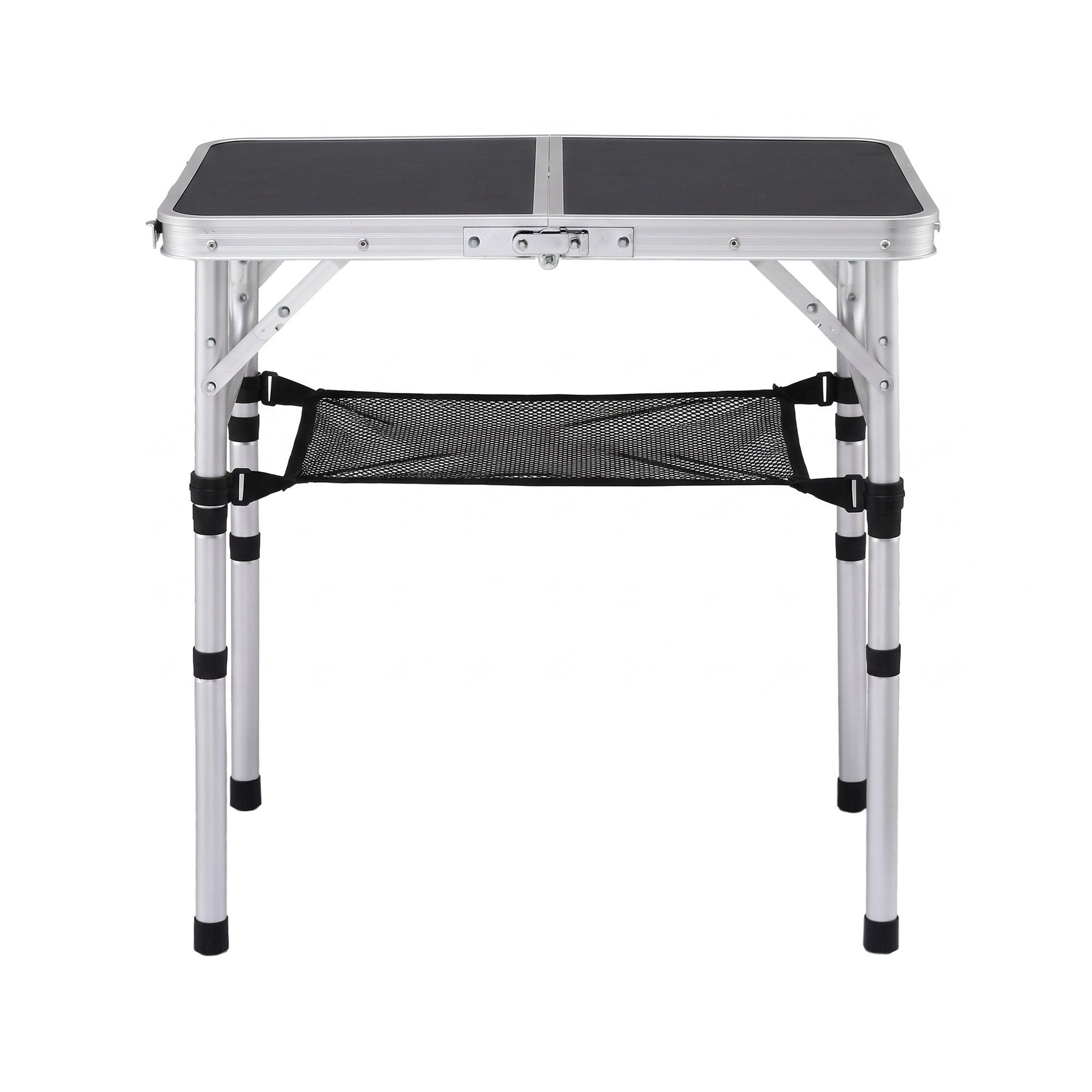 Weisshorn Folding Camping Table Adjustable Aluminium 60 x 40 cm Black