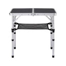Weisshorn Folding Camping Table Adjustable Aluminium 60 x 40 cm Black