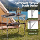 Weisshorn Folding Camping Table Adjustable Aluminium 60 x 40 cm Black