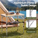 Weisshorn Folding Camping Table Adjustable Aluminium 60 x 40 cm Wood Grain