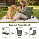 Weisshorn Foldable Camping Chair Oxford Aluminum Alloy Backrest 70kg Green