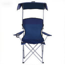 Weisshorn Camping Chair With Canopy Folding Outdoor Portable Seat Lightweight Beach Picnic Fishing Capacity 120KG Navy Blue