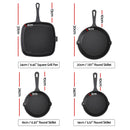 5-Star Chef Cast Iron Fry Pan Skillet Cookware Set Induction Black 14/16/20/24cm