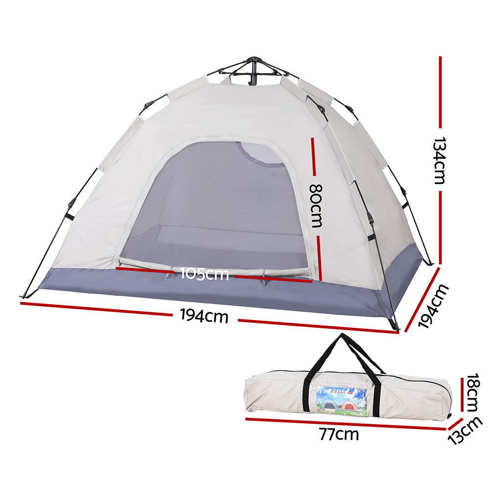 Weisshorn Camping Tent Instant Tent Pop up 2 Person Outdoor Hiking Tents Hiking Beige
