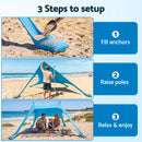 Weisshorn Camping Tent Beach Tent Canopy Sun Shelter Portable Blue