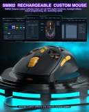 SOLAKAKA SM802 Pro Tri-Mode Gaming Mouse RGB 24000 DPI Hotswap