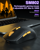 SOLAKAKA SM802 Pro Tri-Mode Gaming Mouse RGB 24000 DPI Hotswap