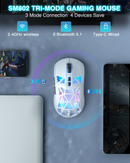 SOLAKAKA SM802 Pro Tri-Mode Gaming Mouse RGB 24000 DPI Hotswap