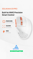 SOLAKAKA E9 Pro Vertical MMO Mouse Tri-Mode 36000 DPI 8000Hz PAW3395