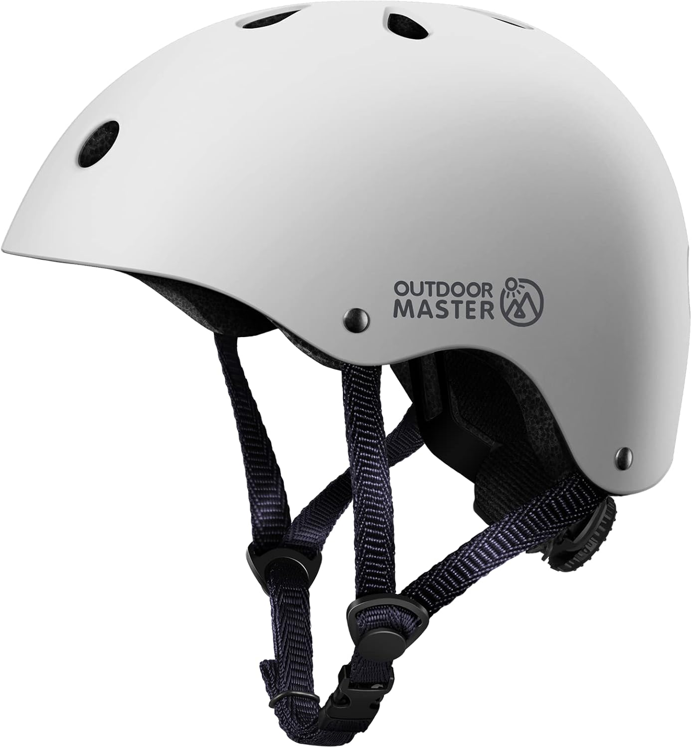 OutdoorMaster Youth & Kids Bike Helmet - Adjustable Multi-Sports Skateboard Helmet with Removable Liners for Balance Bike, Toddler Scooter, One Wheel Hoverboard-White-Large