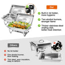 Alston 9L Chafing Dish Set, Premium 410 Stainless Steel Buffet Warmer, Bain Marie Food Server with Fuel Holders & Lid, Stackable Catering Equipment for Hotels, Parties, Weddings & Banquets, Silver