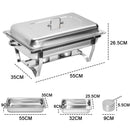 Alston 4.5LX2 Chafing Dish Set, Premium 410 Stainless Steel Buffet Warmer, Bain Marie Food Server with Fuel Holders & Lid, Stackable Catering Equipment for Hotels, Parties, Weddings & Banquets, Silver