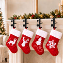 Jingle Jollys Christmas Stocking Set 4 Velvet Stockings 46.5cm & 4 No-Drill Holders