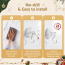 Jingle Jollys 2x Suction Cup Hooks Heavy Duty Christmas Wreath Hanger Window 5kg