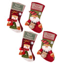 Jingle Jollys 4PCS Christmas Stockings Large 3D Plush Santa Snowman 43.5cm Christmas Decor for Family Holiday Christmas Party Decorations