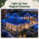 Jingle Jollys 32M Christmas Lights Solar Icicle String Lights 960 LED Blue