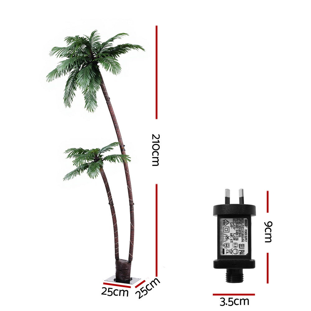 Jingle Jollys Christmas Tree 2.1m LED Lighted Xmas Palm Trees Party Decorations
