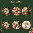 Jingle Jollys 10Pcs Christmas Tree Flower Set Garland Wreath Poinsettia Decorations