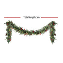 Jingle Jollys 3M Christmas Garland Pre-lit LED with Pine Cones Xmas Decor Green