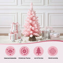 Jingle Jollys 60cm Flocked Pink Christmas Tree Mini Tabletop Xmas Tree
