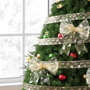Jingle Jollys 20M Christmas Ribbon Roll Bow Printed Xmas Tree Decor Gift Gold