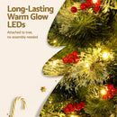Jingle Jollys Christmas Tree 1.8M LED Xmas Tree Party Decorations Red Barries