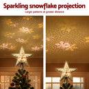 Jingle Jollys Christmas Tree Topper Star Snowflake Projector Party Glitter Gold