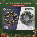 Jingle Jollys 60cm Christmas Wreath with LED Lights Snowy Garland Xmas Decor