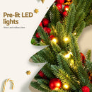 Jingle Jollys Christmas Wreath 60CM LED Garland Berries Pine Cones Party Decor