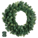 Jingle Jollys 60cm Pre-Lit Christmas Wreath GarlandsWarm White LED Light Door Wreaths Battery Timer