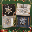 Jingle Jollys 60cm Flocked Snowflake Christmas Wreath Garland Pre-Lit 40 LED Light Decor