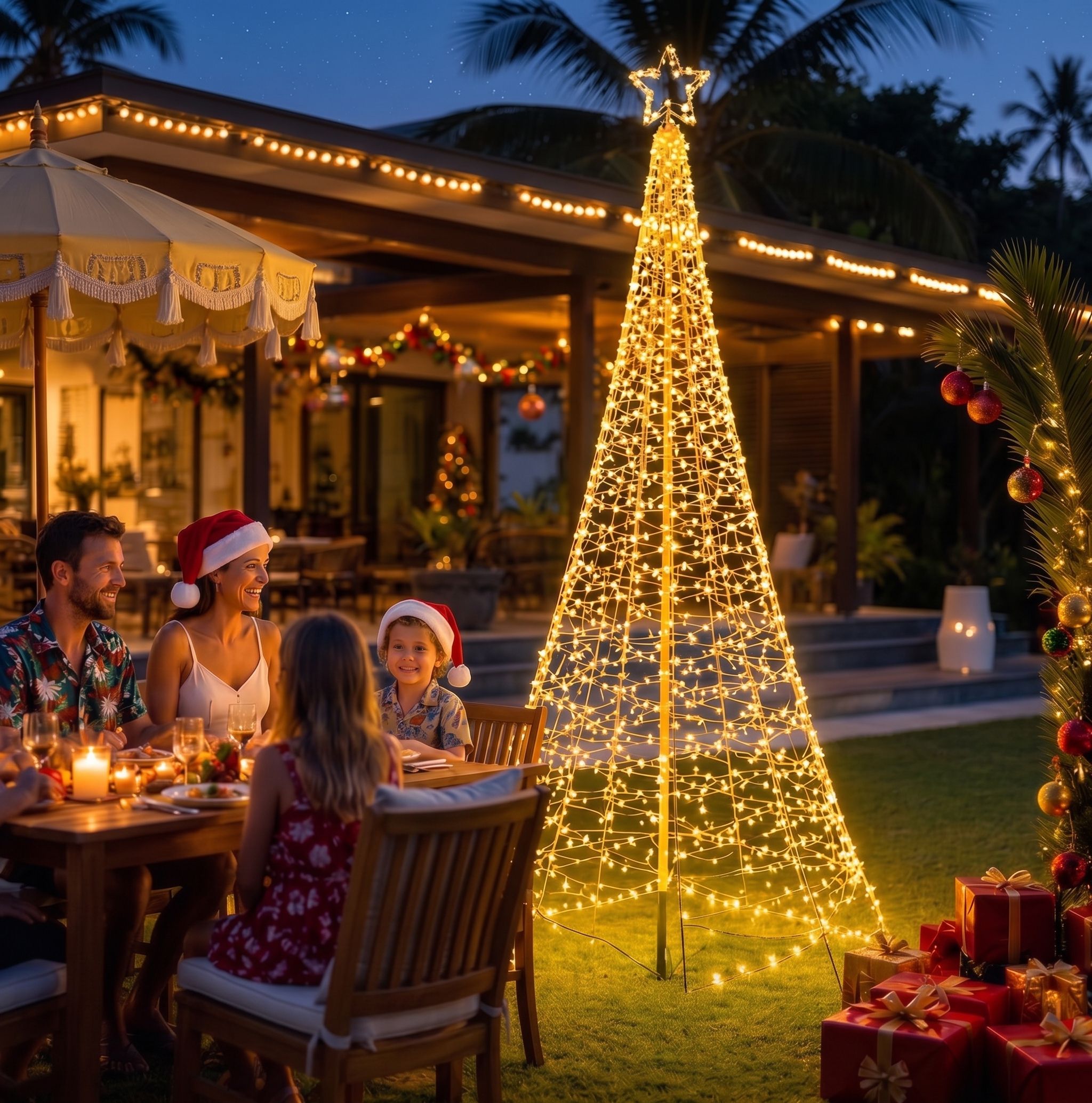 Jingle Jollys Solar Christmas Tree 3.6m 800 LED Net Lights Xmas Trees Decoration