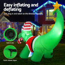 Jingle Jollys Christmas Inflatable Dinosaur 1.86M Height LED Decorations Illuminated