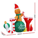 Jingle Jollys Christmas Inflatable Gingerman Joy 3M Long Outdoor Decorations Illuminated