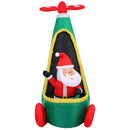 Jingle Jollys Christmas Inflatable Santa in Helicopter 2.55M Height LED Illuminated Decorations