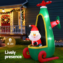 Jingle Jollys Christmas Inflatable Santa in Helicopter 2.55M Height LED Illuminated Decorations