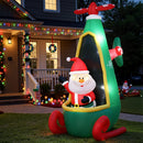 Jingle Jollys Christmas Inflatable Santa in Helicopter 2.55M Height LED Illuminated Decorations