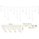 Jingle Jollys 6M Christmas Icicle Lights String Light 160 LED Solar Powered Warm