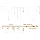 Jingle Jollys 6M Christmas Icicle Lights String Light 160 LED Solar Powered Warm