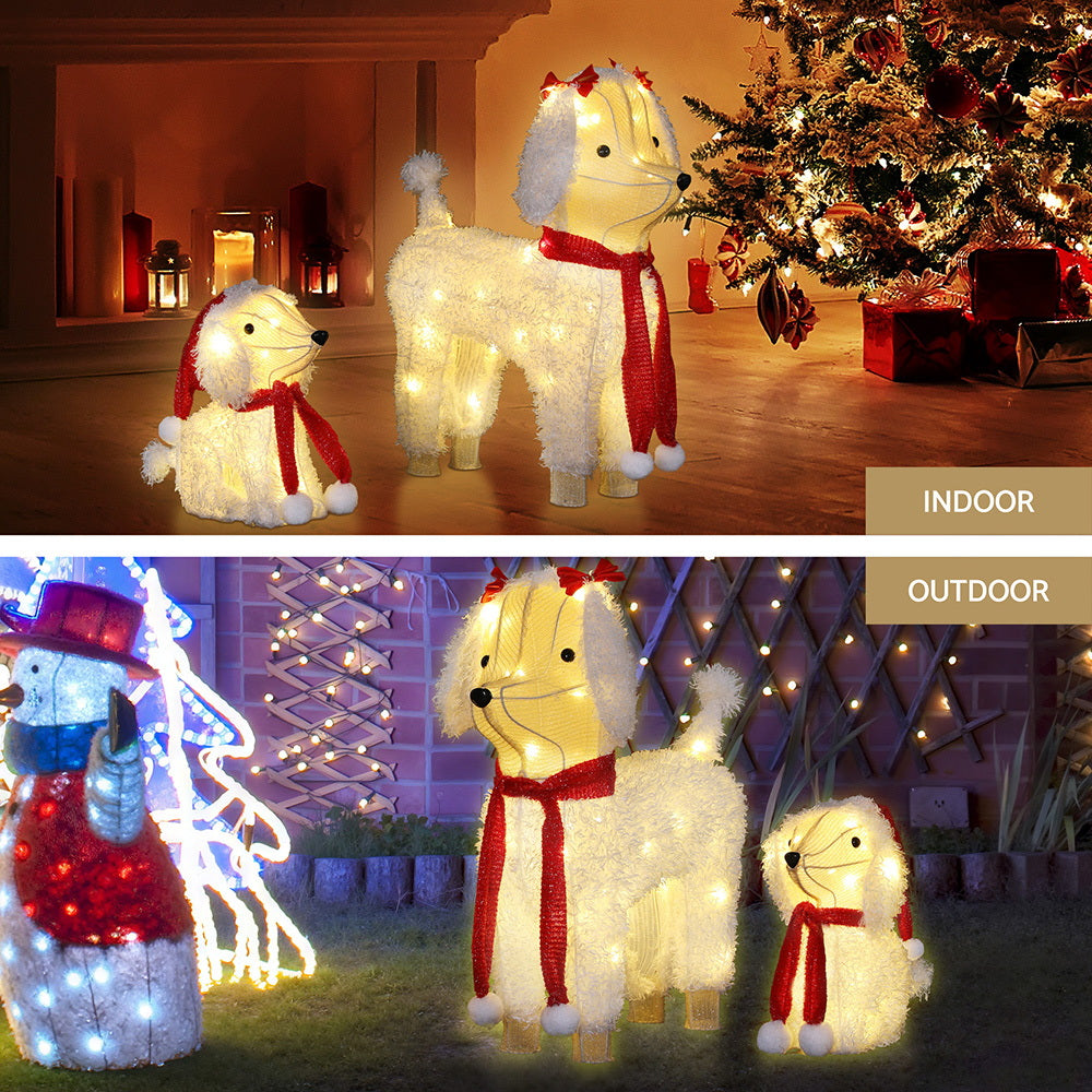 Jingle Jollys Christmas Lights 60 LED Fairy Light 2pcs Dog Decorations Set