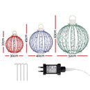 Jingle Jollys Christmas Lights 320 LED Fairy Light 3pcs Ball Decorations Set
