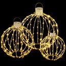 Jingle Jollys Christmas Lights 320 LED Fairy Light 3pcs Ball Decorations Set