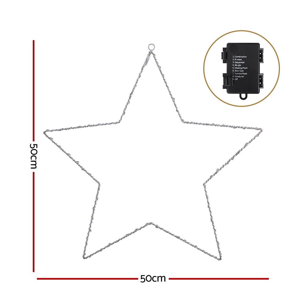 Jingle Jollys Christmas Lights 50cm Star 70 LED Xmas Decorations