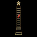 Jingle Jollys Christmas Ladder Lights Santa 3.4m 328LED Hanging Decor Warm White
