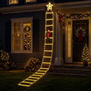 Jingle Jollys Christmas Ladder Lights Santa 3.4m 328LED Hanging Decor Warm White