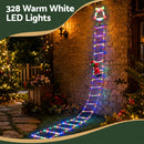 Jingle Jollys 3.5M Christmas Lights 300 LED Ladder Light with Santa Claus Decor