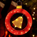 Jingle Jollys Christmas Lights 60cm Motif 30 LED Bell Wreath Xmas Decorations