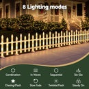 Jingle Jollys 3m Solar Christmas Fence Lights Outdoor Garden Path Decor Warm White 8pc
