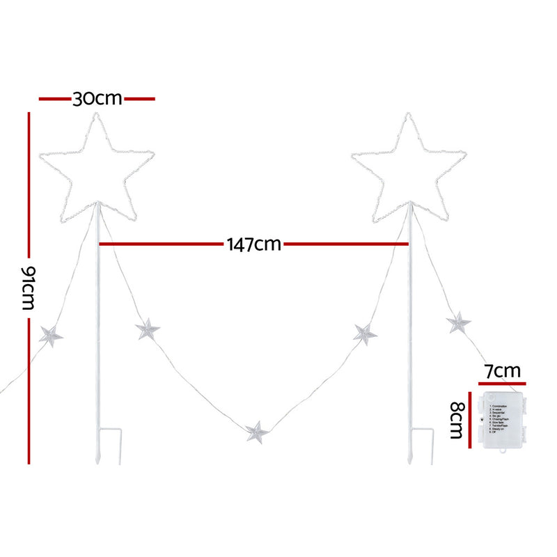 Jingle Jollys 4 PCS Christmas Lights Path Ground Light Garden Decorations 144 LED